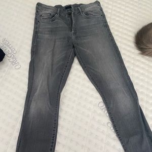 Mother the looker ankle fray jeans gray size 28